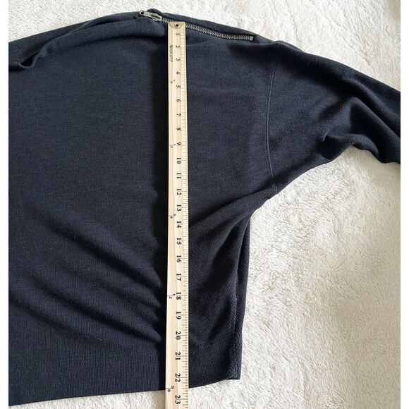 We The Free Sweater Size S Navy Boatneck Zip Shoulder Pullover - Picture 7 of 9